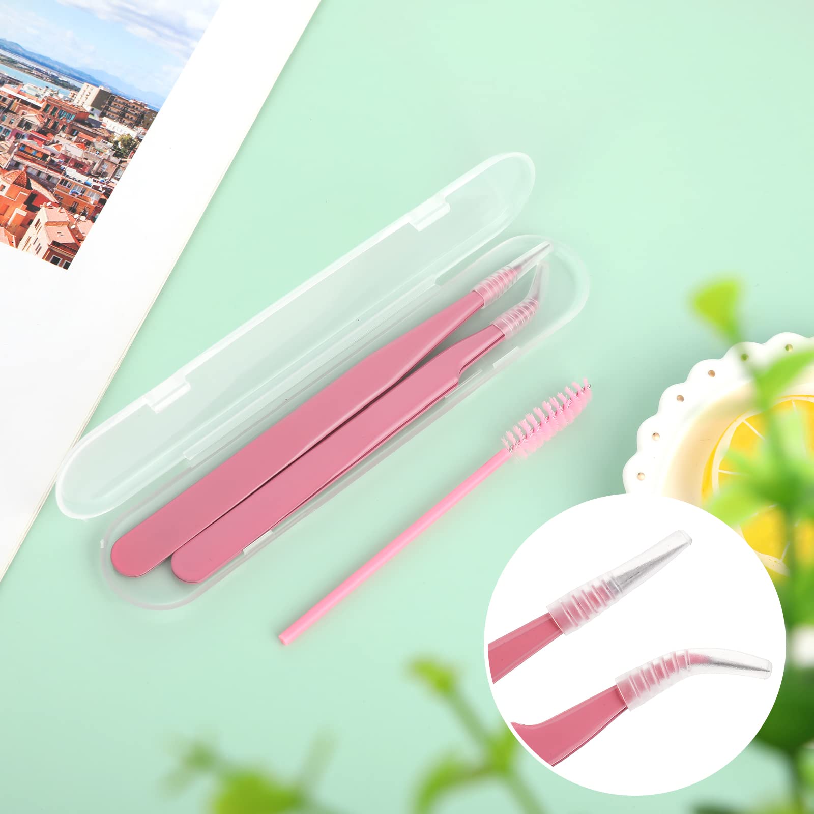 Пінцет Molain Fishtail Pliers Рожевий Вигнутий Кінчик, фото №7