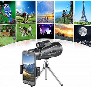 Монокуляр Teleskop 10-32x50 с держателем телефона-штативом для взрослых HD водонепроницаемый легкий synthetic.ua - Фото 1
