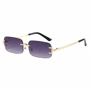 Сонцезахисні окуляри Retro Rectangular Без оправи Модні - Фото 1