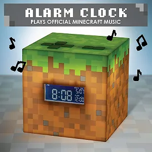 Будильник Paladone Minecraft PP6733MCF Музыкальный Восход Солнца Коричневый/Зеленый, 13 x 13 см synthetic.ua - Фото 1