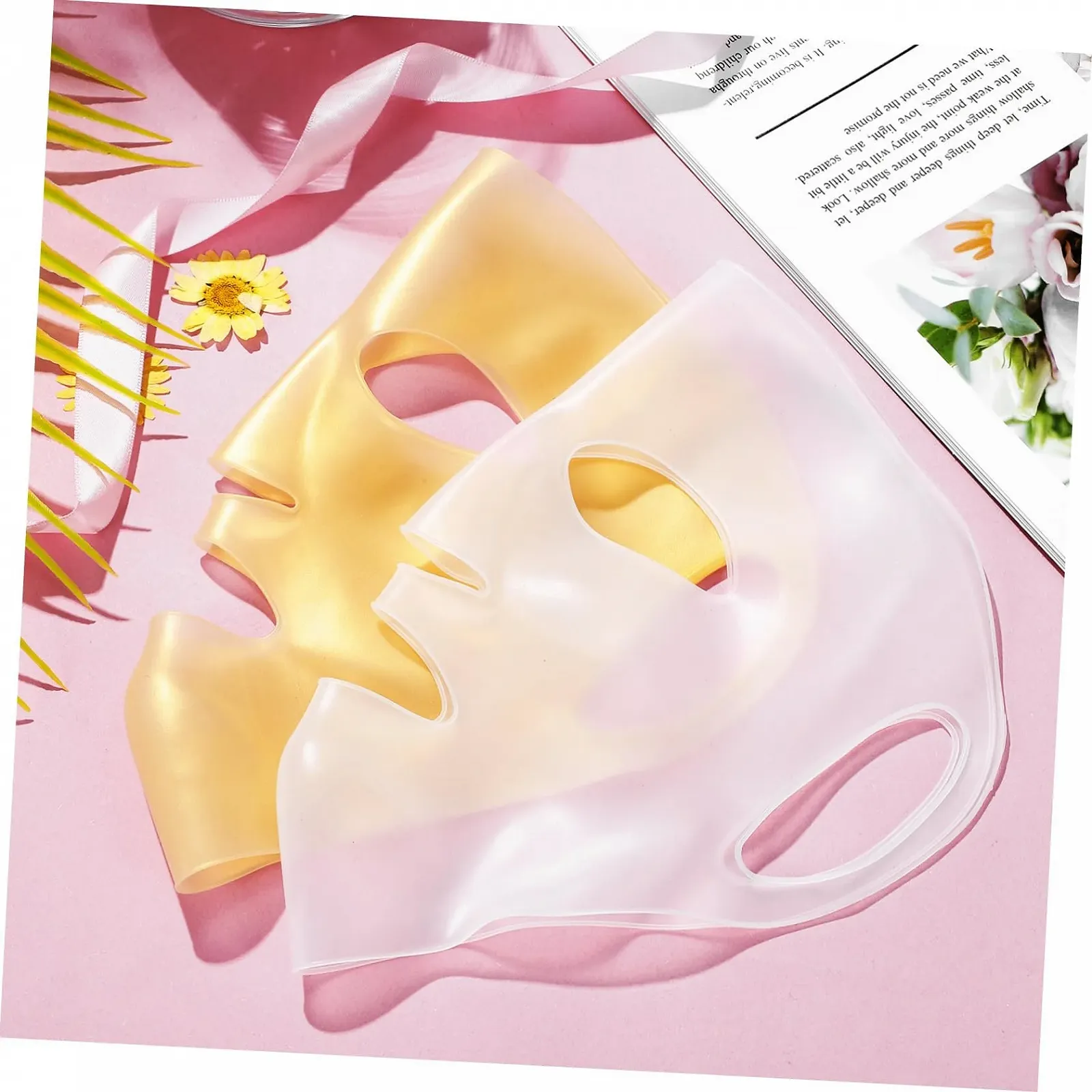 Маска для лица MUCKLILY 3 шт. Силиконовая маска для лица, многоразовая, увлажняющая, с ушными крючками для салона и домашнего использования, фото №7