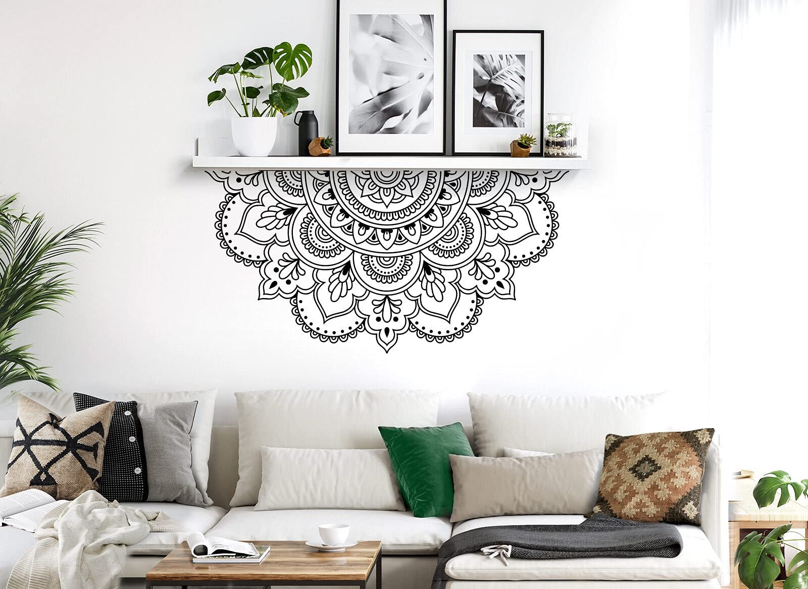 Наклейка на стіну Grandora Mandala I W5591 75 x 38 см Чорна, фото №3