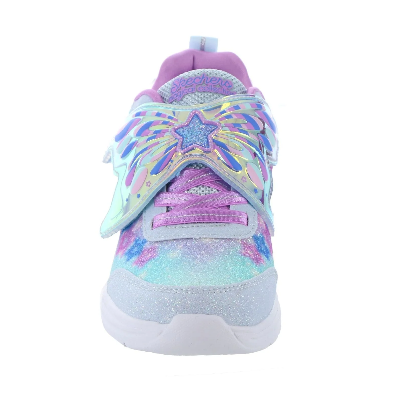 Кроссовки Skechers Glimmer Kicks для девочек Серебряный/Розовый/LED Низкие, фото №6