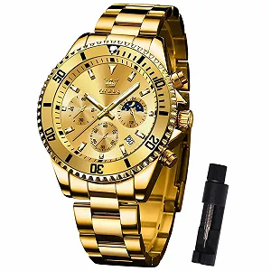 Годинник OLEVS Чоловічий Сучасний Великий Аналоговий Металевий Ремінець з Нержавіючої Сталі - Фото 1