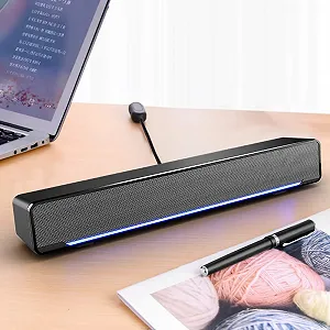 Soundbar Mini Стерео Сабвуфер Бас Окружающий Звук Колонка Проводной Плеер USB/3.5mm Audio Input для ПК Ноутбук Смартфон Планшет MP3 MP4 synthetic.ua - Фото 1