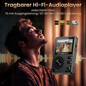 MP3-плеер HIFI WALKER H2 High Resolution Bluetooth FLAC WAV Цифровой Черный synthetic.ua - Фото 1