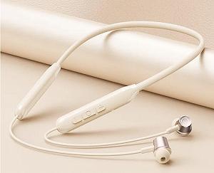 Беспроводные спортивные наушники на шею Disney QS-Q6 Бежевые - Фото 1