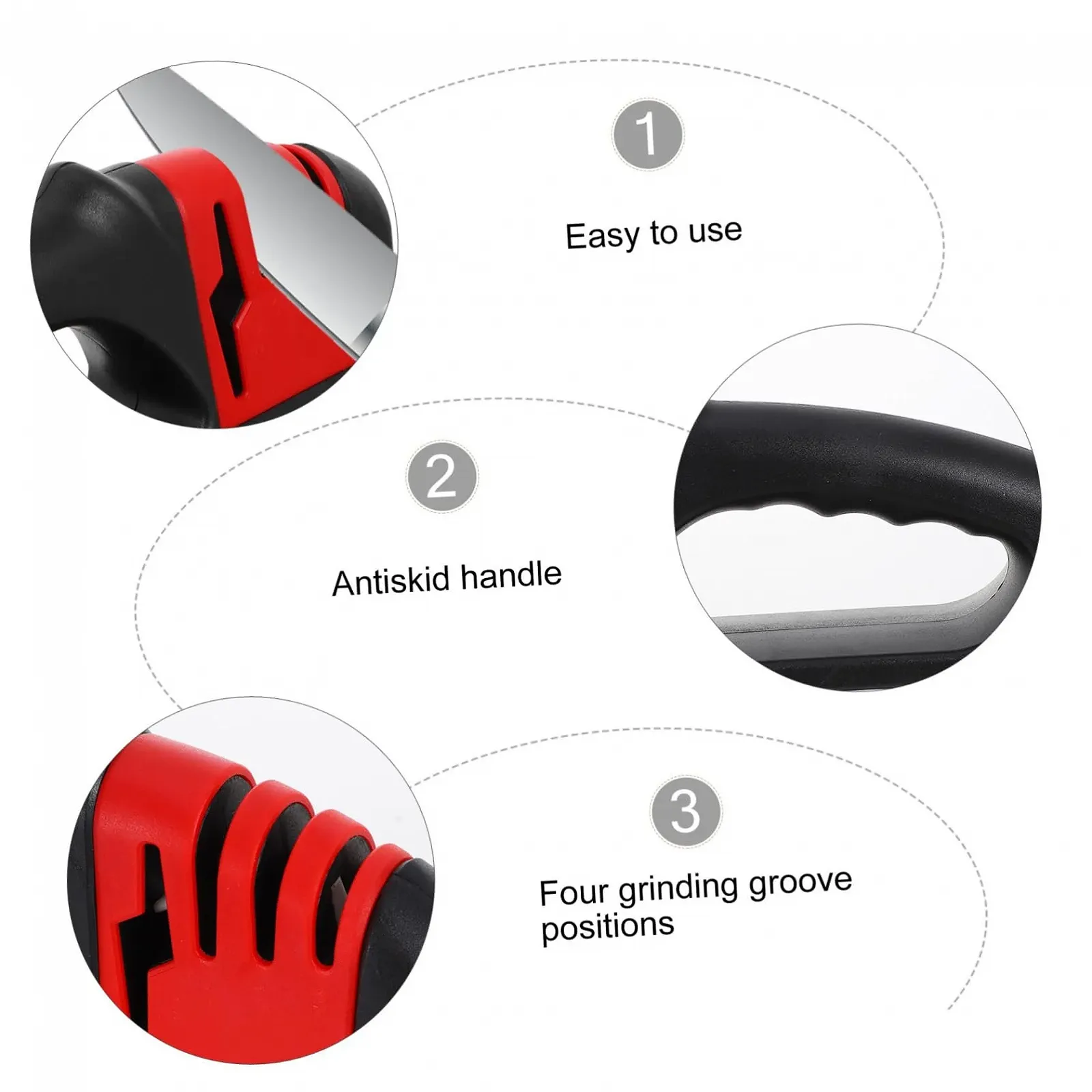 Точило для ножів PRETYZOOM 1 шт. регульована вольфрамова сталь ручна з протиковзкою накладкою та ергономічною ручкою, фото №5