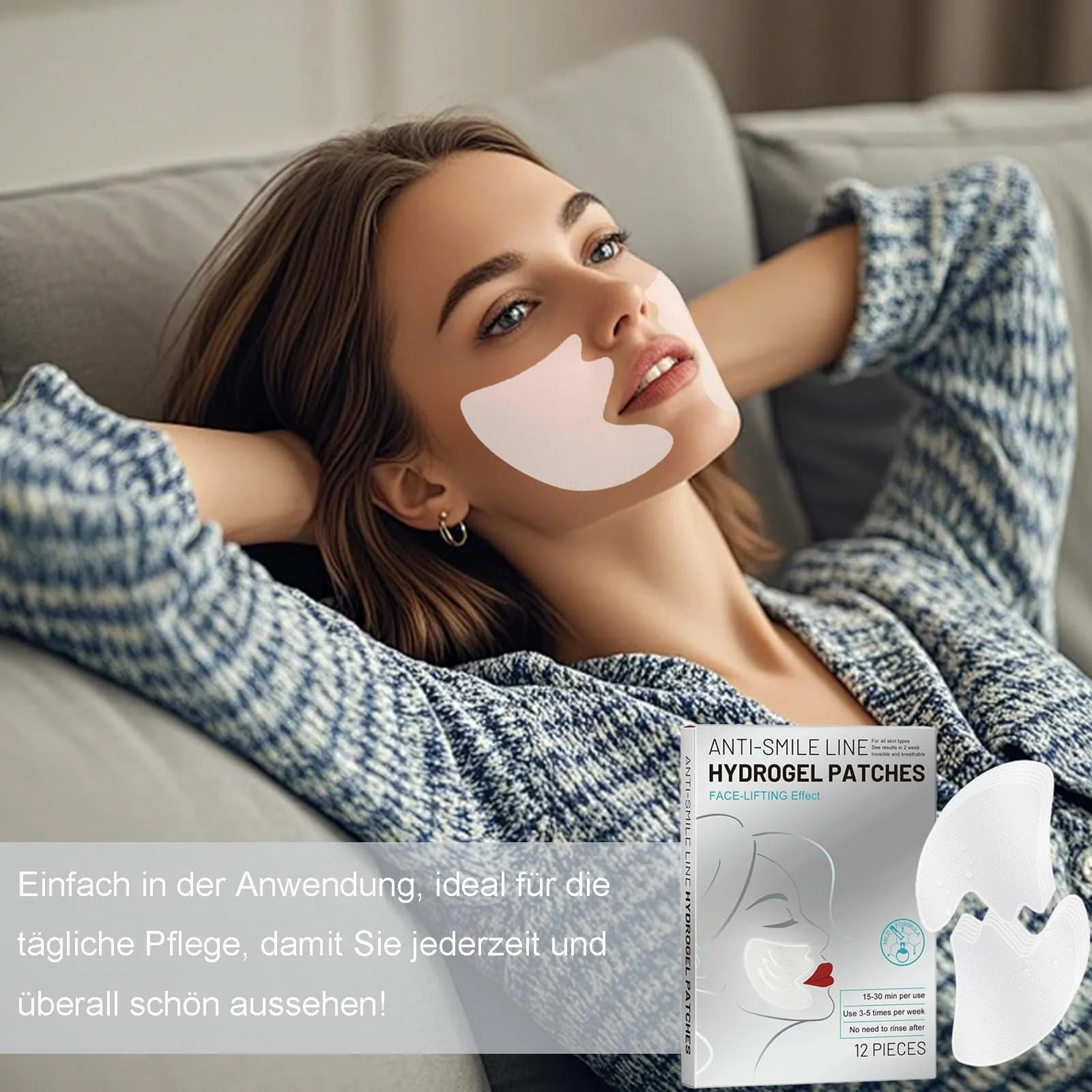 Пластирі проти зморшок Anti-Wrinkle проти носогубних складок, 24 шт, фото №2