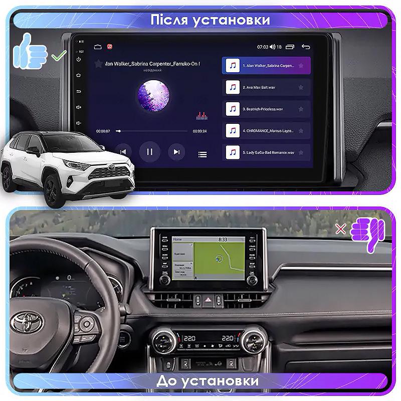 Штатна магнітола Lesko для Toyota RAV4 V XA50 2018-н.в. екран 10 6/128Gb 4G Wi-Fi GPS Top, фото №3