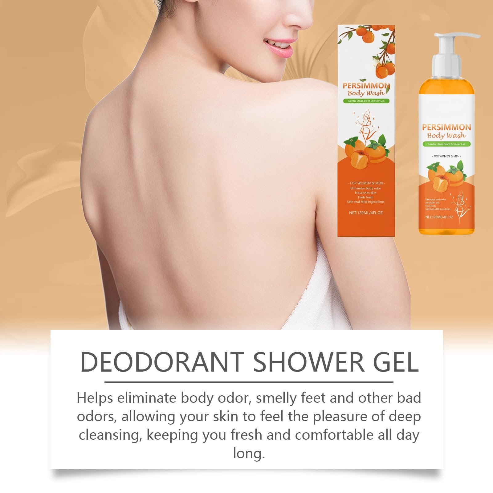 Гель для душу Persimmon Body Wash Natural Deodorant дезодоруючий зволожуючий 4 штуки, фото №8