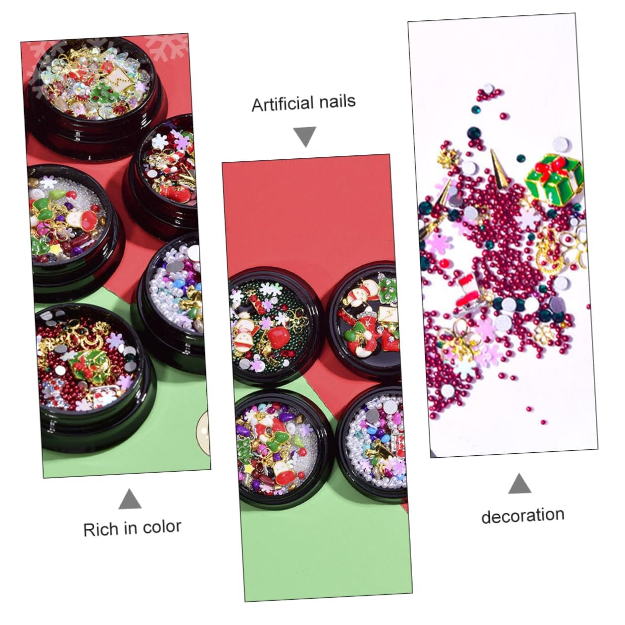 Украшения для ногтей Рождественские 3D Бриллианты Жемчуг, фото №5