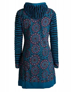 Женское пальто Vishes с цветочной мандалой из джерси, пальто в стиле хиппи с капюшоном synthetic.ua - Фото 1