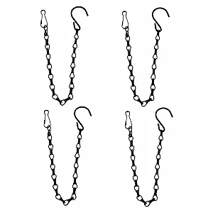 Набір підвісних ланцюгів для квіткових кошиків 4 шт. Метал 50 см Чорний - Фото 1