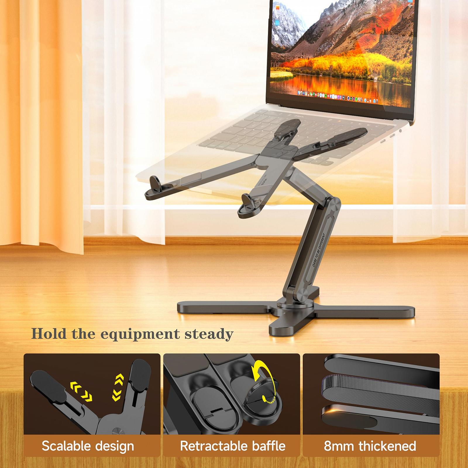 Підставка для ноутбука X-подібна з основою, що обертається на 360°, складаний тримач для комп'ютера з регульованою висотою, алюмінієва, фото №3 Підставка для ноутбука X-подібна з основою, що обертається на 360°, складаний тримач для комп'ютера з регульованою висотою, алюмінієва, фото №3