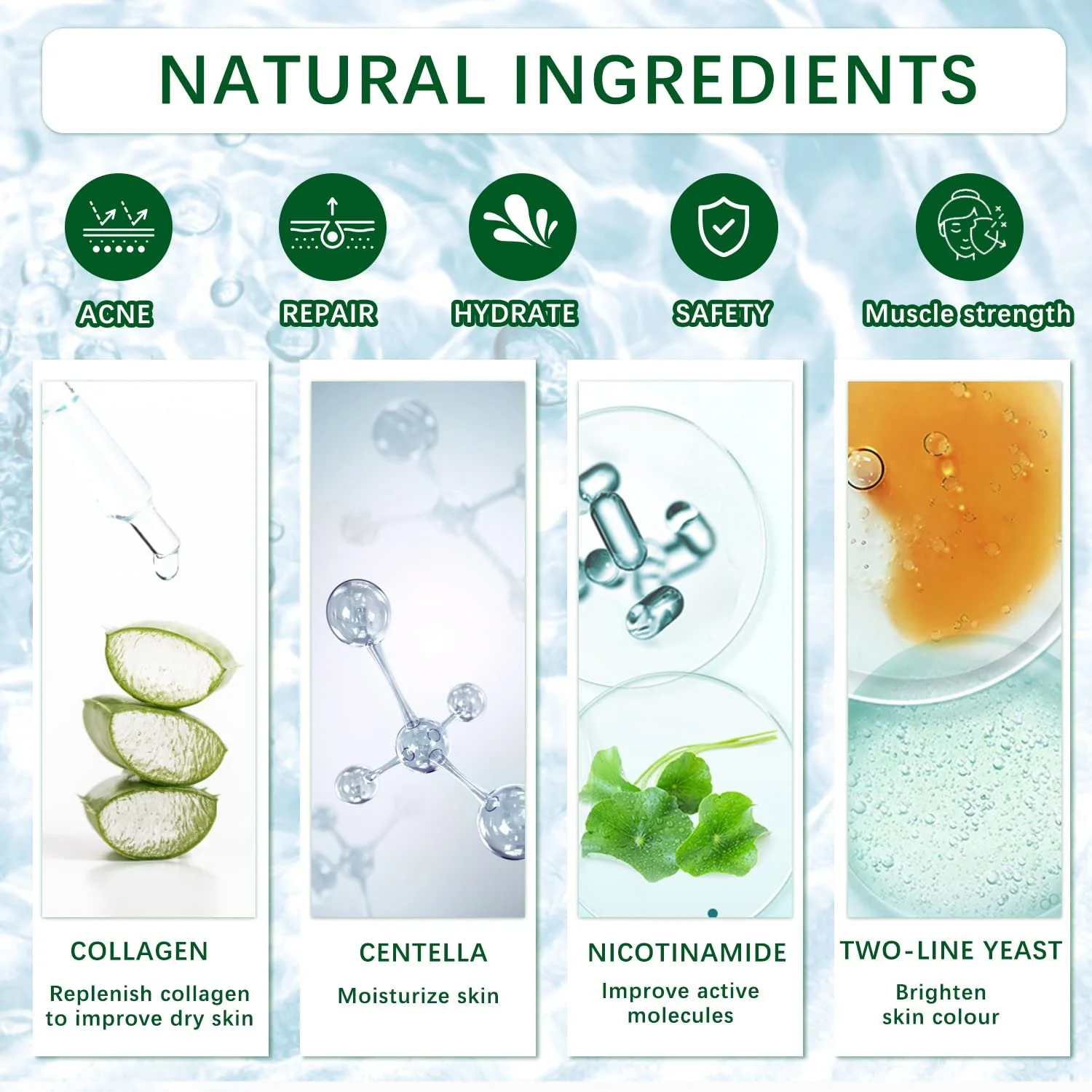 Маска для обличчя Корейська Collagen Firming 60 шт, фото №5