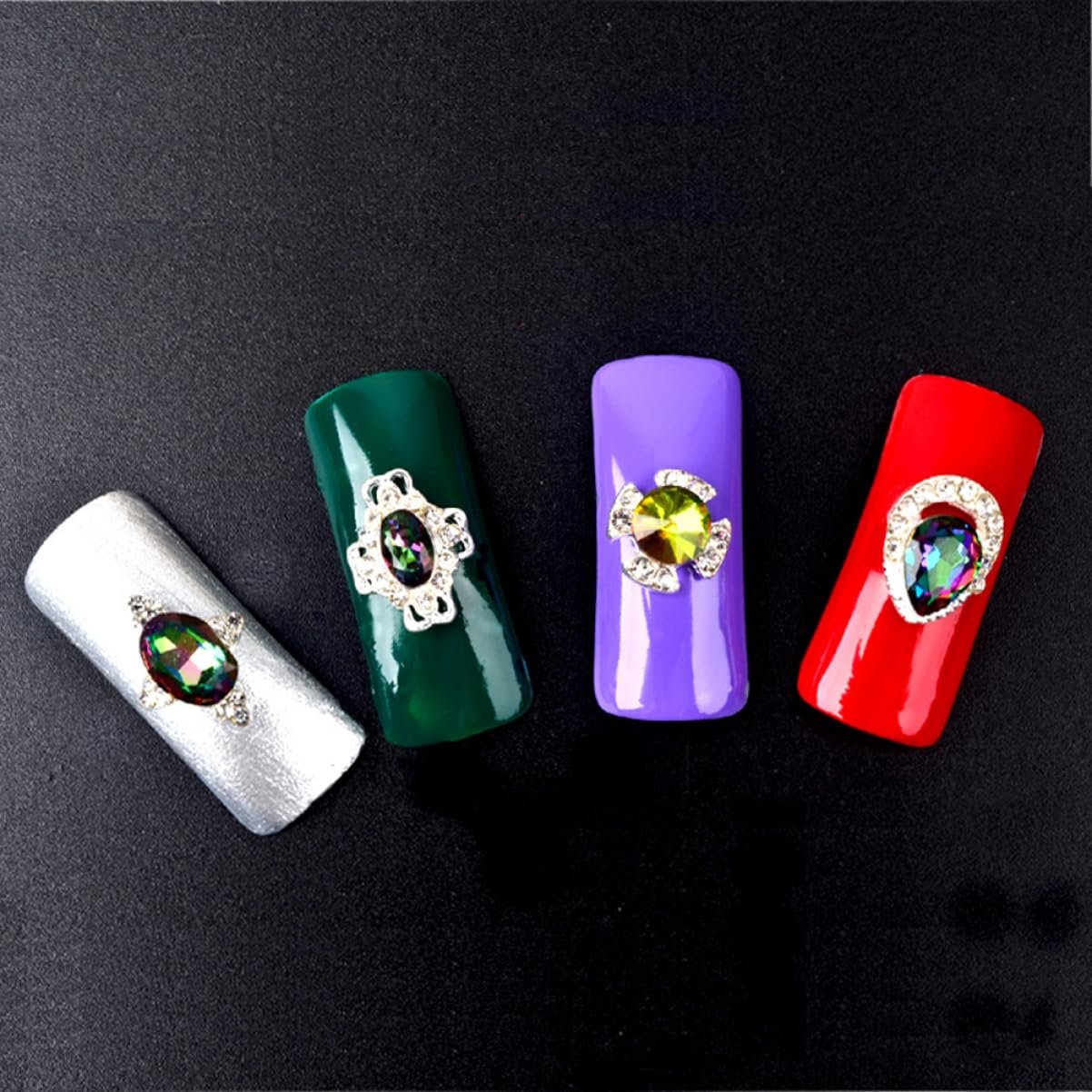 Стразы для ногтей Ipetboom Хрустальные разноцветные AB-бриллианты, 20 шт, фото №3