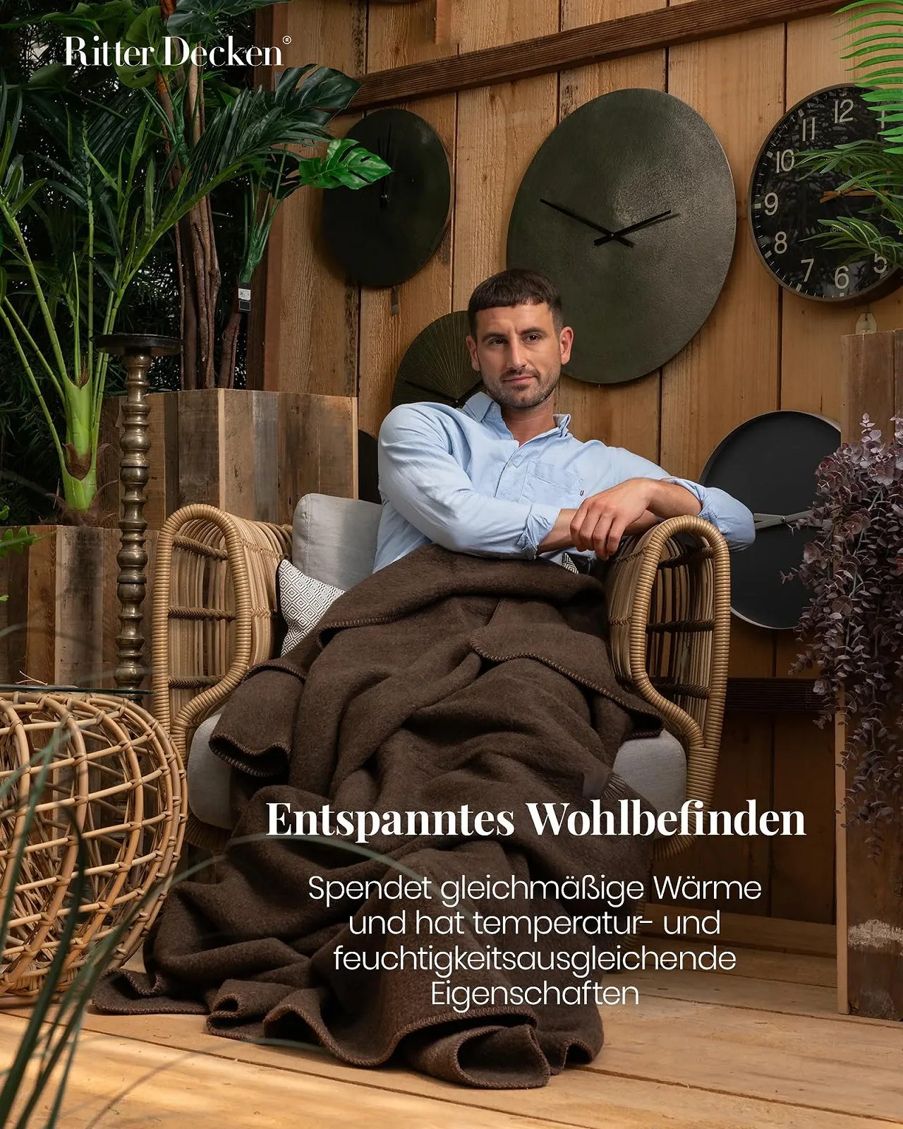 Покривало Ritter Decken Himalaya Yak, 150 x 220 см, натуральний, високоякісна Покривало зі 100% вовни яка, фото №3