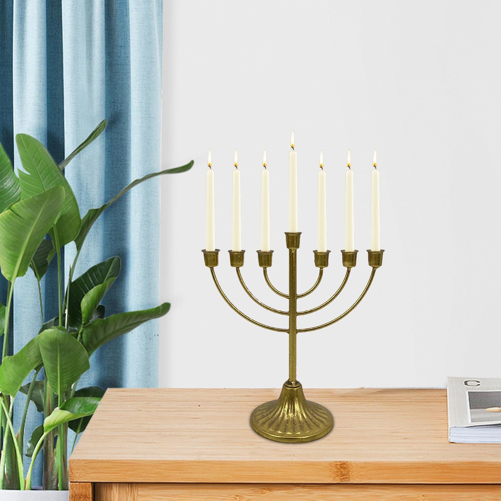Підсвічник Hanukkah Menorah 7/9 гілок золотий метал, фото №5