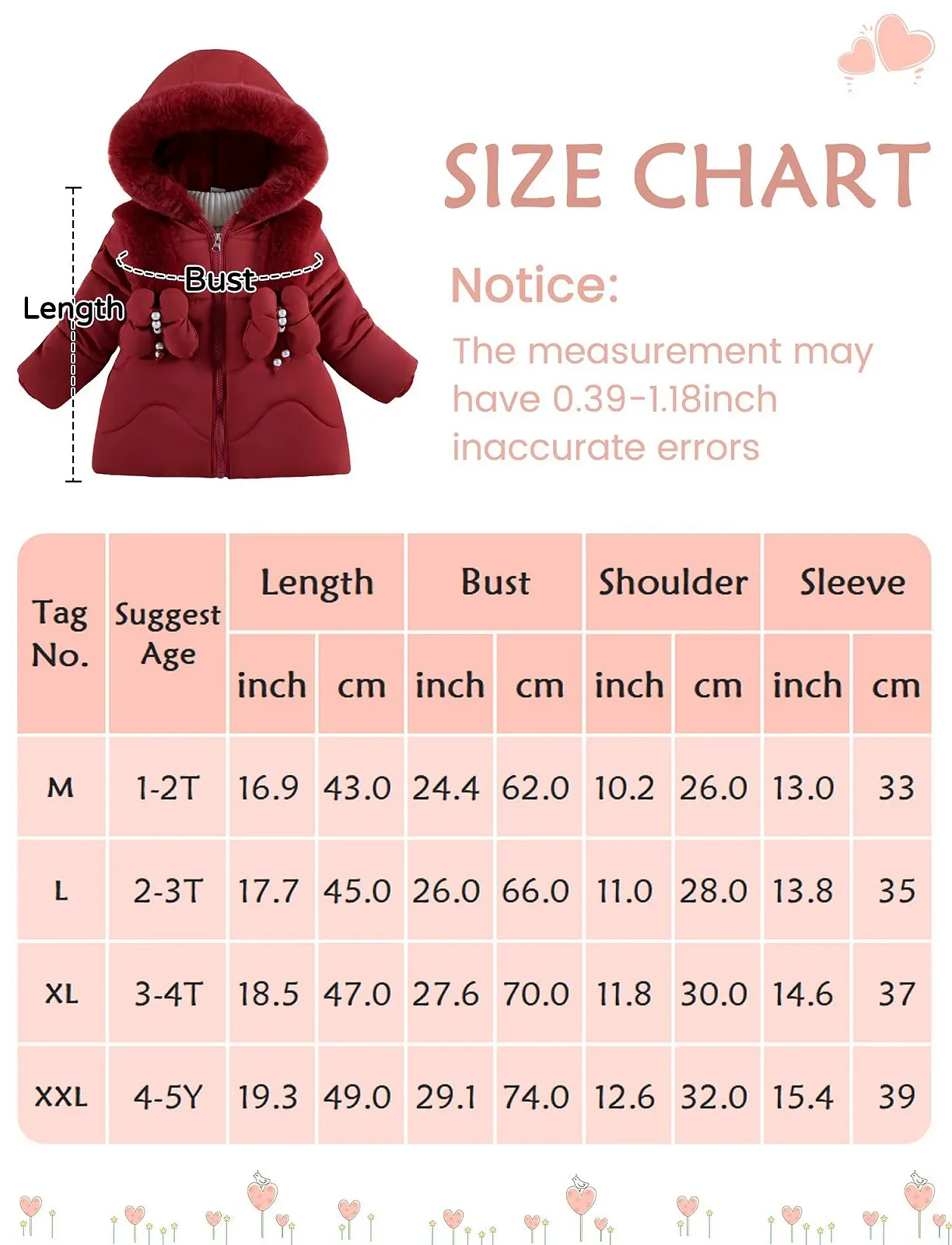 Зимове пальто для дівчинки Happy Cherry з капюшоном, плюшева куртка, фото №6 Зимове пальто для дівчинки Happy Cherry з капюшоном, плюшева куртка, фото №6