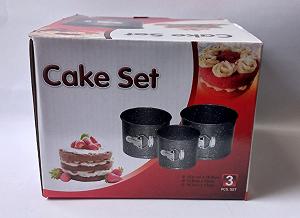 Формы для выпечки кексных поясов Cake set 3шт мраморное покрытие synthetic.ua - Фото 1