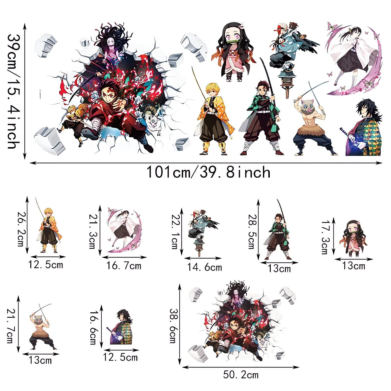 Наклейки на стіну Demon Slayer Аніме PVC, фото №5 Наклейки на стіну Demon Slayer Аніме PVC, фото №5