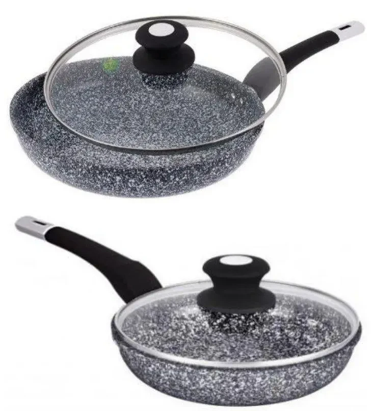 Сковорода с крышкой 18 см светлый гранит UNIQUE UN-5112 Антипригарная Гранитная, фото №8 Сковорода с крышкой 18 см светлый гранит UNIQUE UN-5112 Антипригарная Гранитная, фото №8