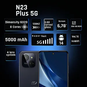 Смартфон myPhone N23 Plus 5G 256GB 16GB RAM NFC 5000 mAh 50 mpx FHD+ 6.78" Android 14 Midnight Blue synthetic.ua - Фото 1