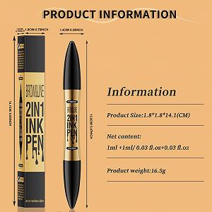Олівець для брів 2-в-1 Double Head 4 Fork Tip Eyeliner Водостійкий Dark Brown synthetic.ua - Фото 1