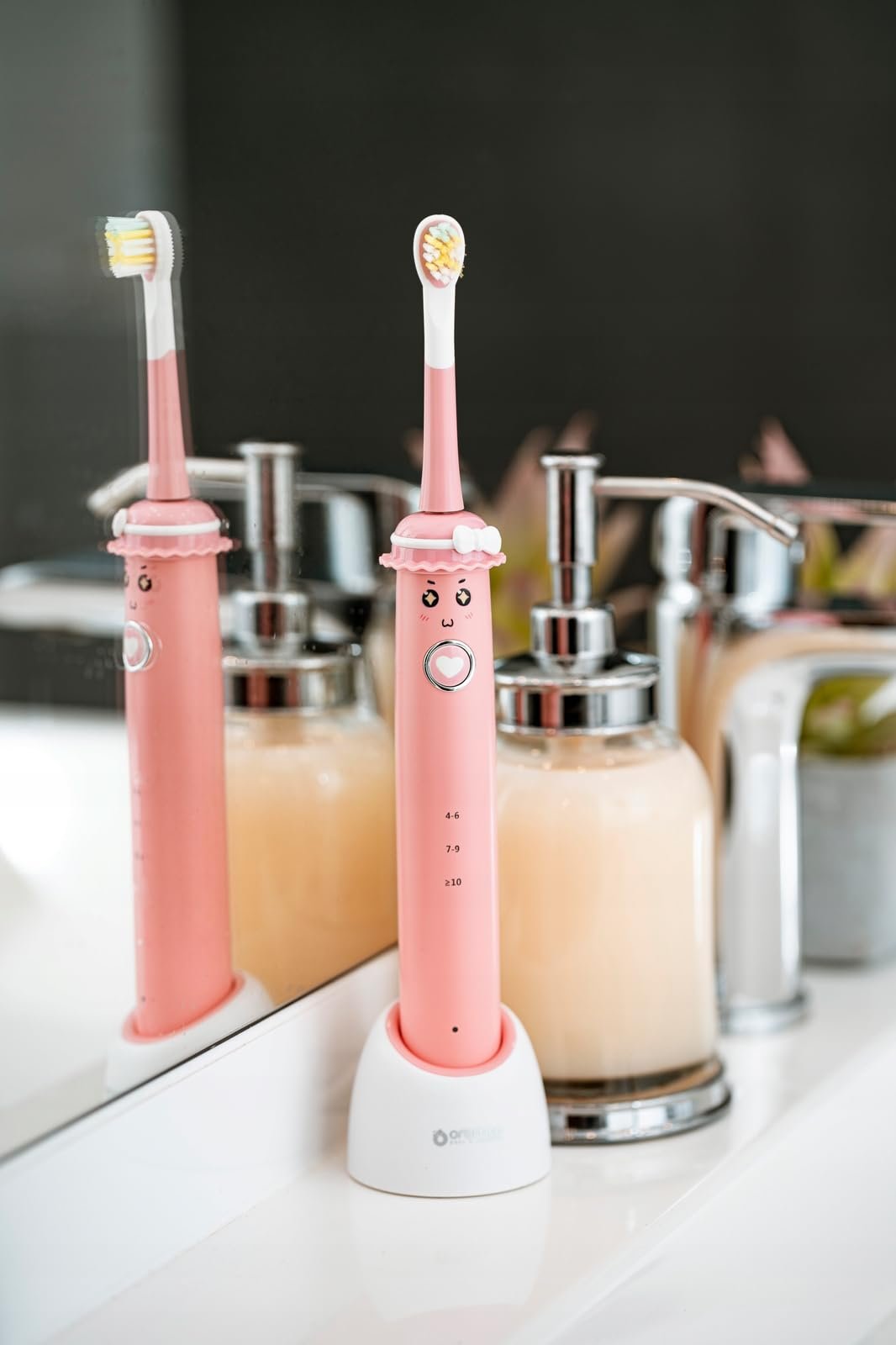 Електрична звукова зубна щітка HI-TECH MEDICAL ORO-SONIC KIDS Рожева, Жовта, фото №5