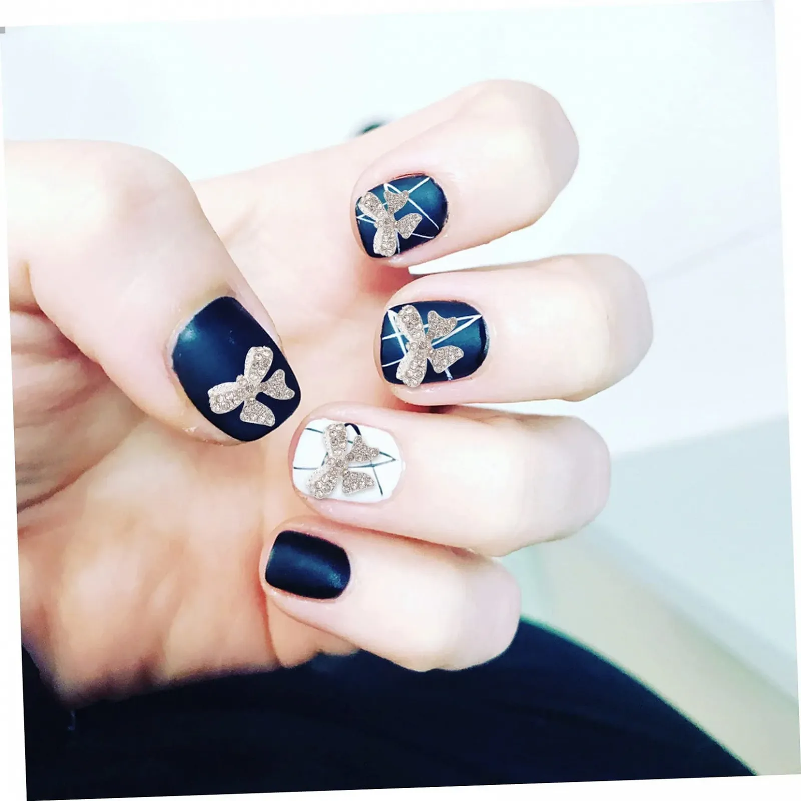 Бантики для ногтей Healeved для дизайна ногтей, 5 шт в упаковке, подвески для ногтей, украшения в виде летучих мышей, блестящие стразы для домашнего использования, фото №2