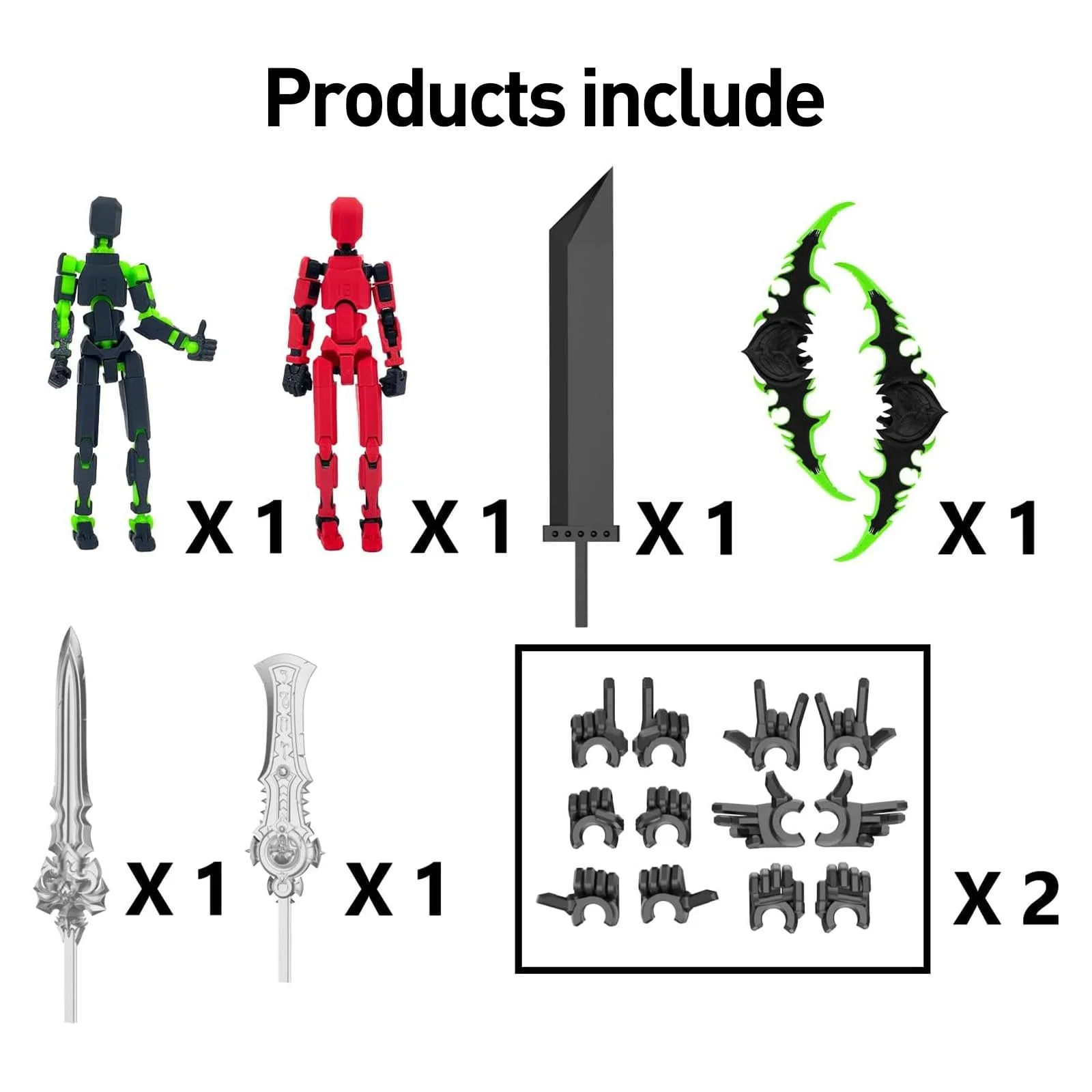 Набір фігурок T13 Robot Action Figures Pre-Assembled 3D Print Movable Multiple Joints Pack of 2, фото №2