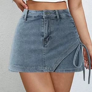 Джинсова спідниця-штани Жіноча Коротка Літня З високою талією synthetic.ua - Фото 1