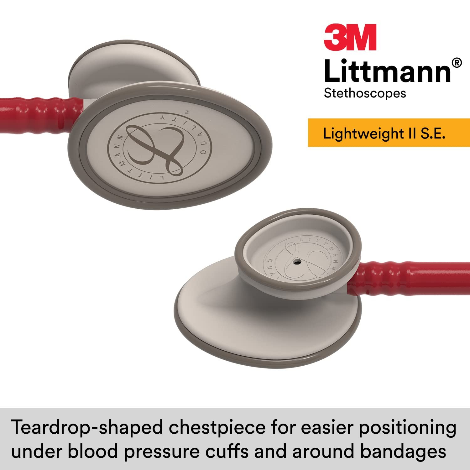 Стетоскоп 3M Littmann Lightweight II S.E. 71см Бордовий, фото №5