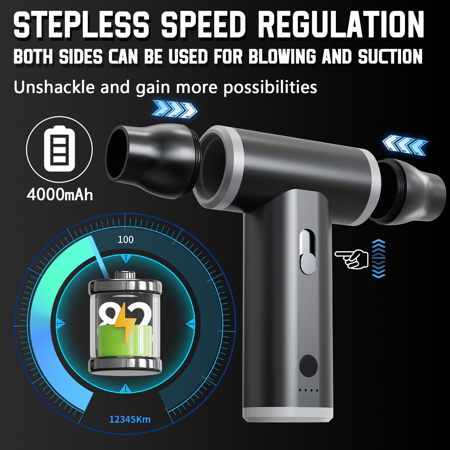 Электрический воздуходувка 3T6B 110000 RPM USB Аккумуляторный, фото №3