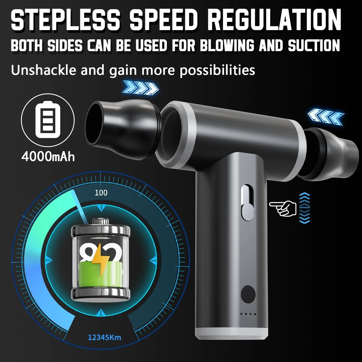 Електричний повітродувка  3T6B 110000 RPM USB Акумуляторний, фото №3