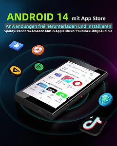 MP3-плеер Pecsu G5 128GB Bluetooth, WiFi, 5-дюймовый сенсорный экран Android 14, Черный synthetic.ua - Фото 1