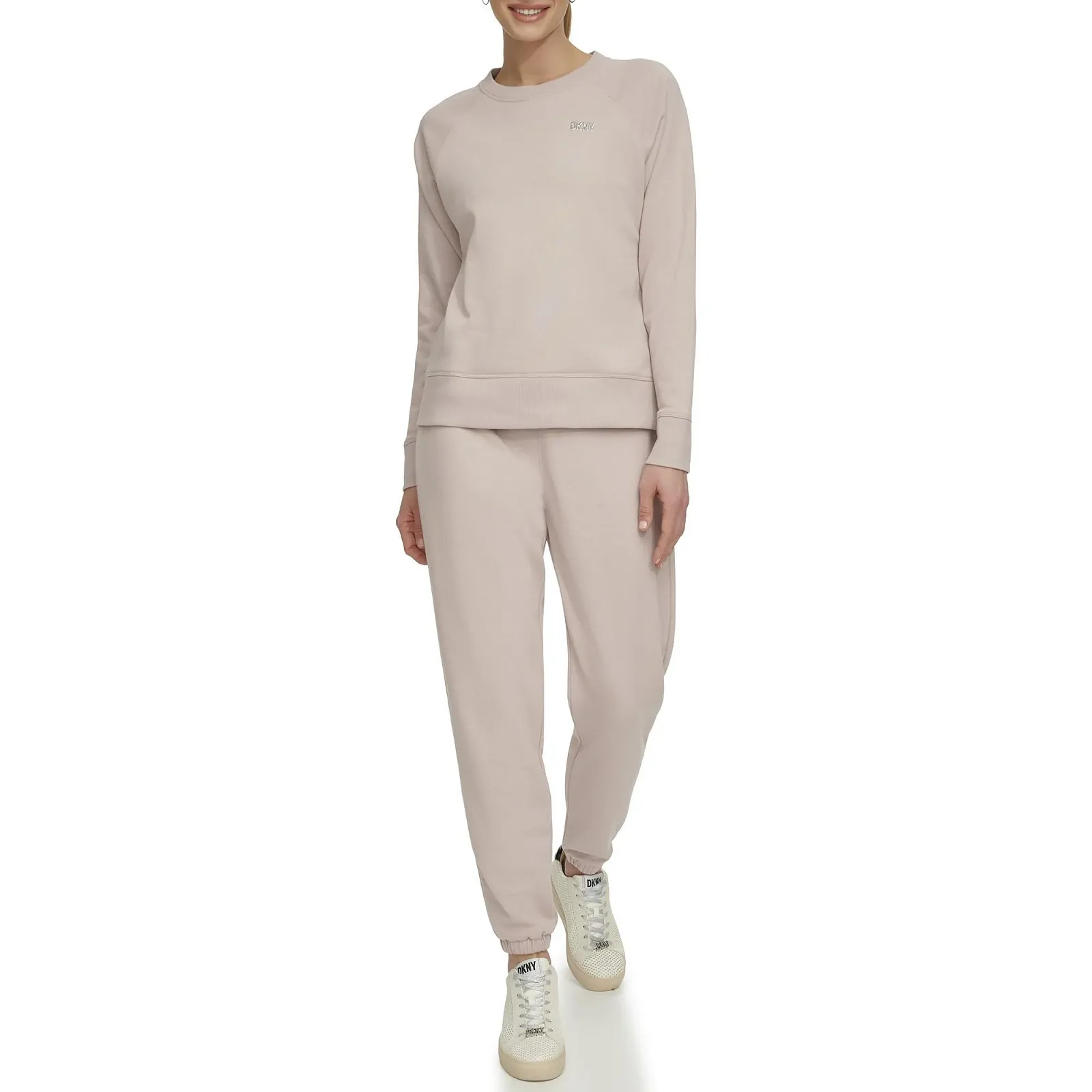 Жіночий Світшот DKNY з Металевим Логотипом, Круглий Виріз, фото №1 Жіночий Світшот DKNY з Металевим Логотипом, Круглий Виріз, фото №1