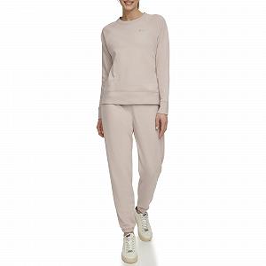 Женский Свитшот DKNY с Металлическим Логотипом, Круглый Вырез - Фото 1