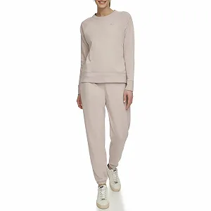 Женский Свитшот DKNY с Металлическим Логотипом, Круглый Вырез - Фото 1