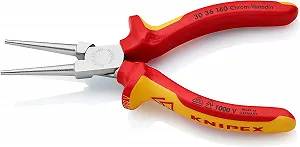 Длинногубцы Knipex 30 36 160, хромированные, с изолированными многокомпонентными ручками, VDE-тестированные, 160 мм, цветные, 180x60x32 мм synthetic.ua - Фото 1