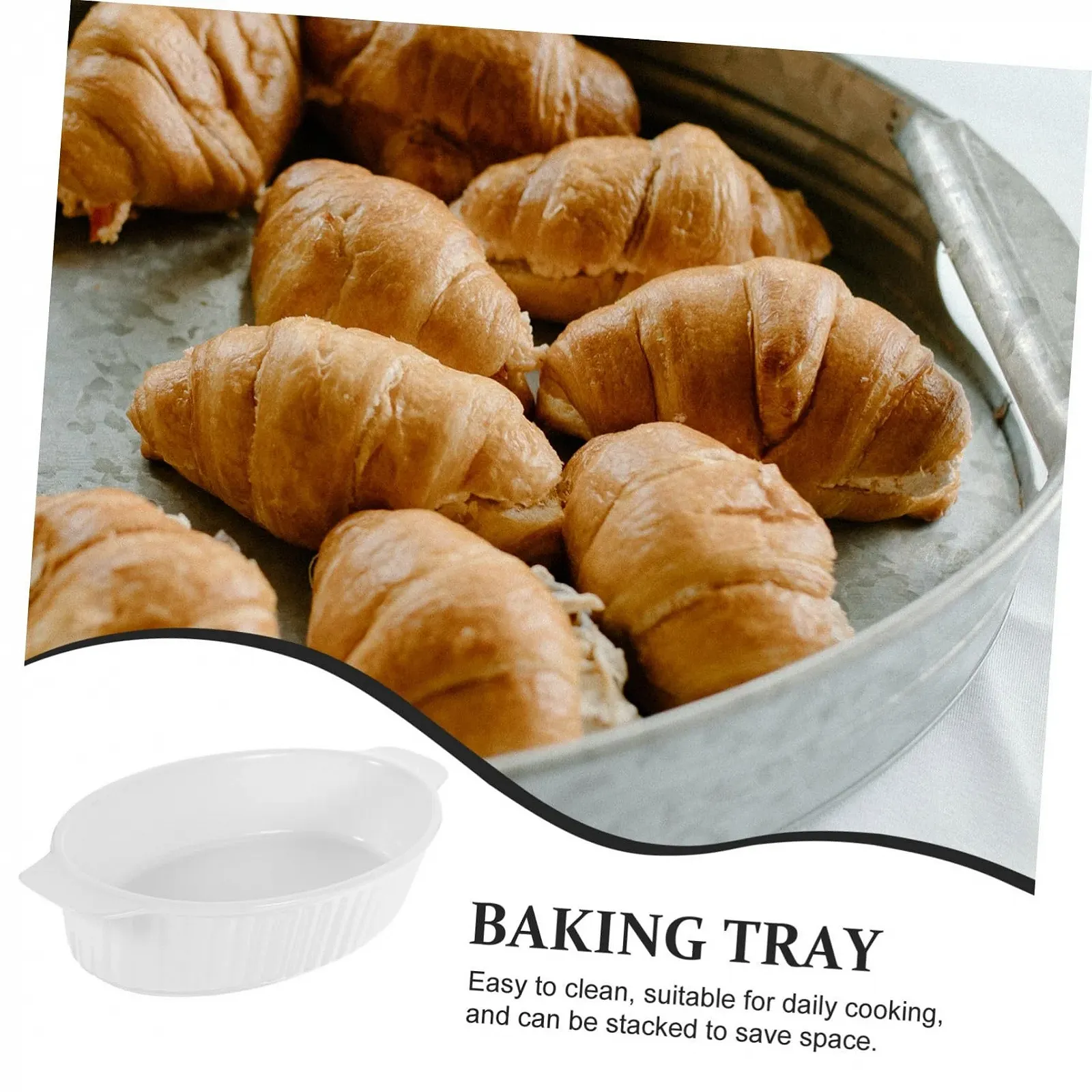 Форма для запекания керамическая Toyvian с ручками термостойкая, фото №4 Форма для запекания керамическая Toyvian с ручками термостойкая, фото №4