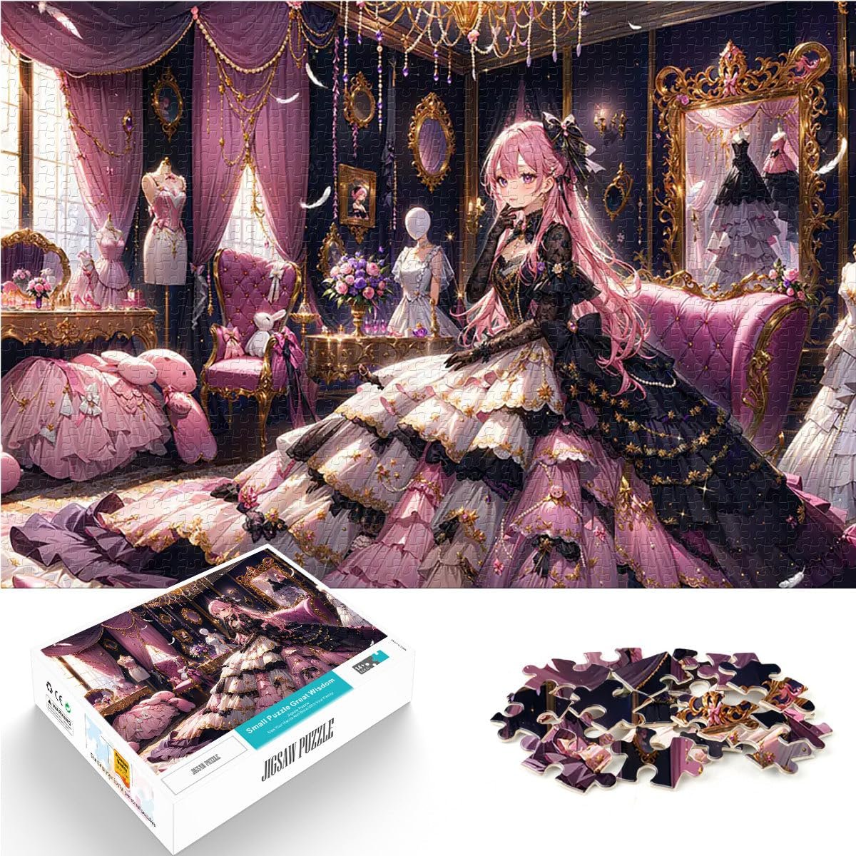 Пазл Аниме-девушка в элегантном платье 1000 элементов 52 x 38 см сложный, фото №1 Пазл Аниме-девушка в элегантном платье 1000 элементов 52 x 38 см сложный, фото №1