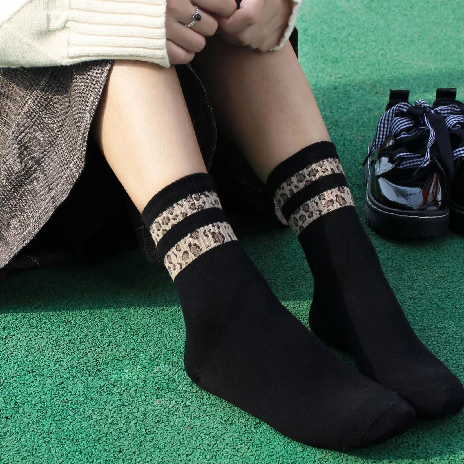 Шкарпетки тенісні Жіночі з леопардовим принтом (6 пар), фото №7