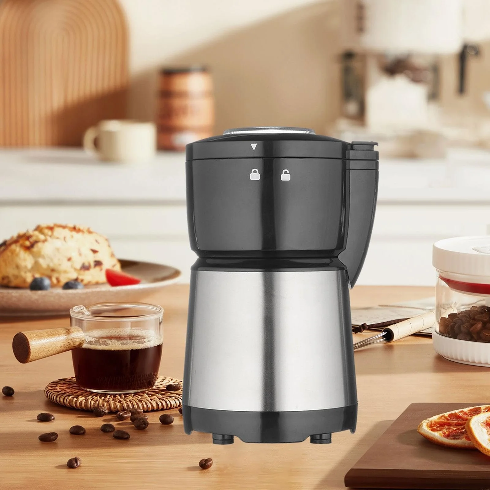 Електрична perfk EU Adapter для спецій, знімний контейнер для кавових зерен, фото №6