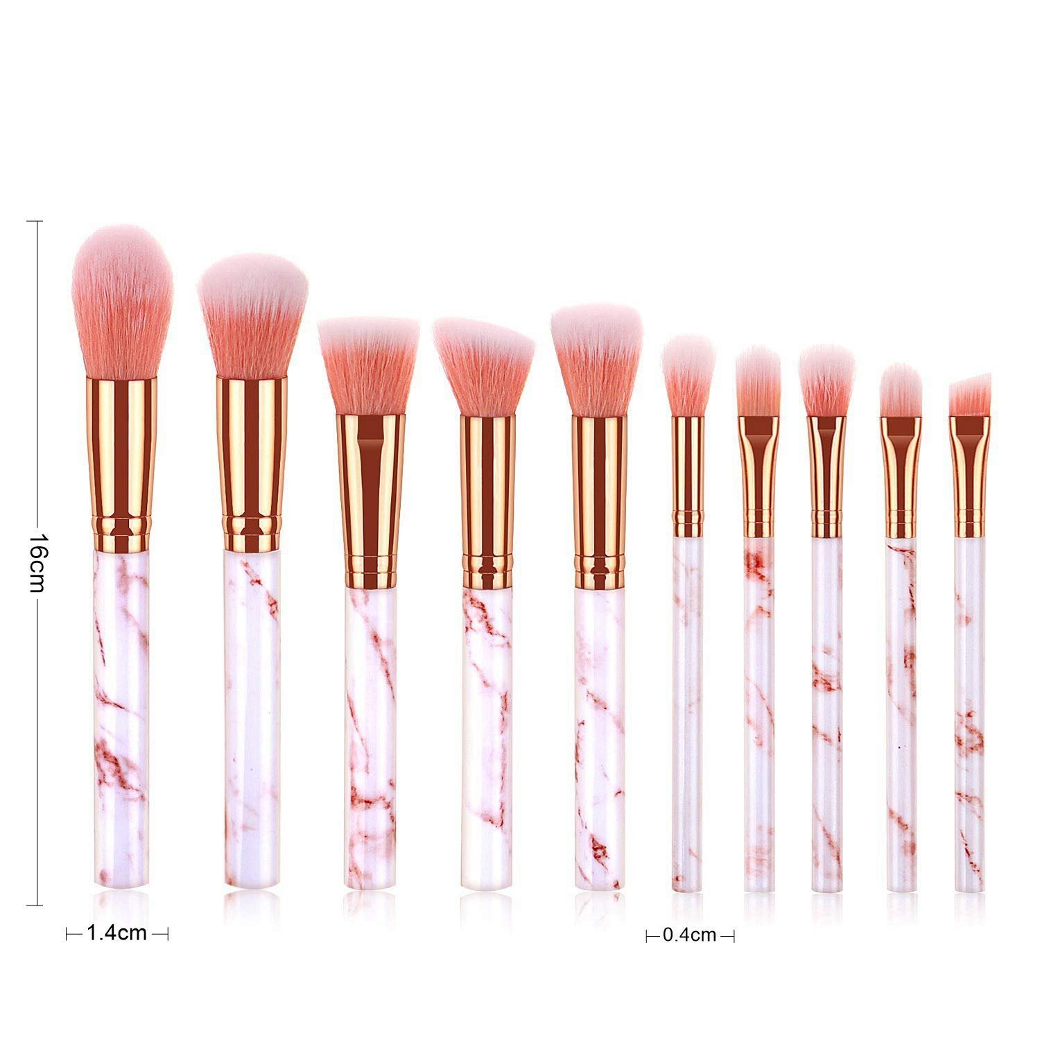 Набор кистей для макияжа Yilin 10 Professionelle Foundation Lidschatten Lip Liner Rouge Marmor Gesicht, фото №3