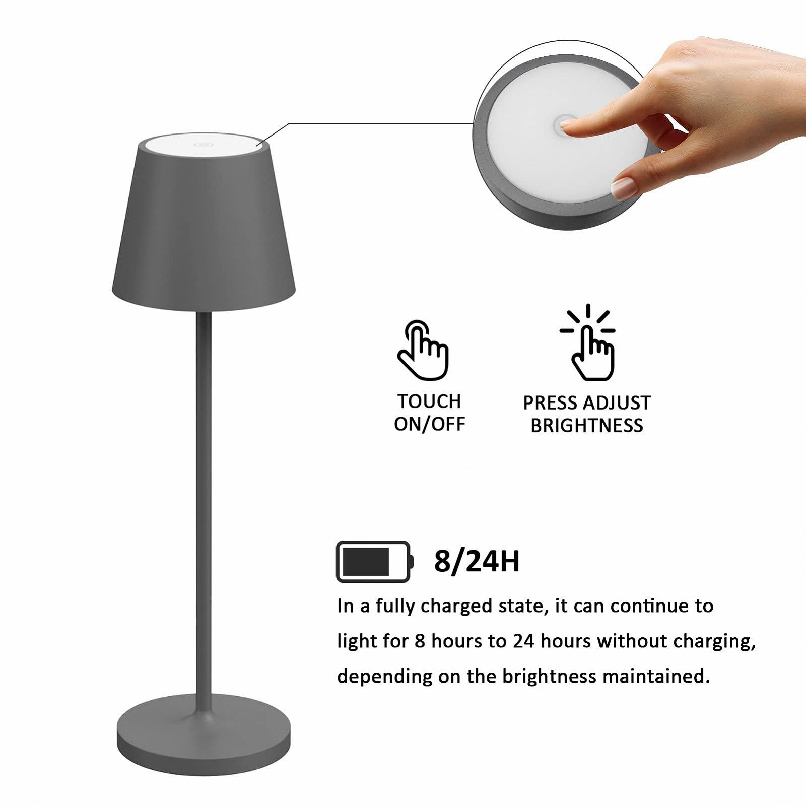 Настільна лампа K-Bright LED Dimmable Battery IP54 USB Dark Grey, фото №4