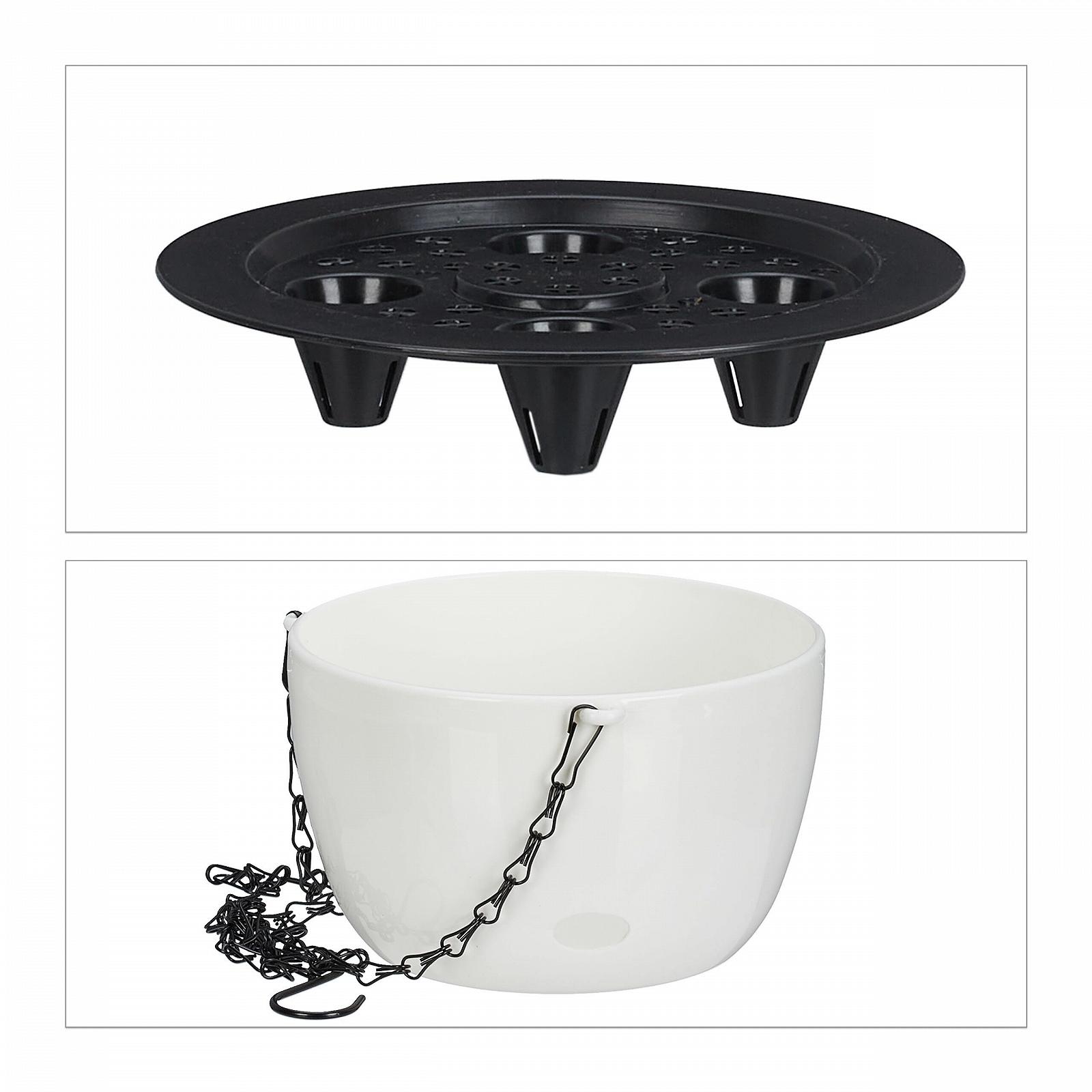 Підвісні кошики Relaxdays Набір 2 шт 56 x 20,5 см з автополивом Білий, фото №6