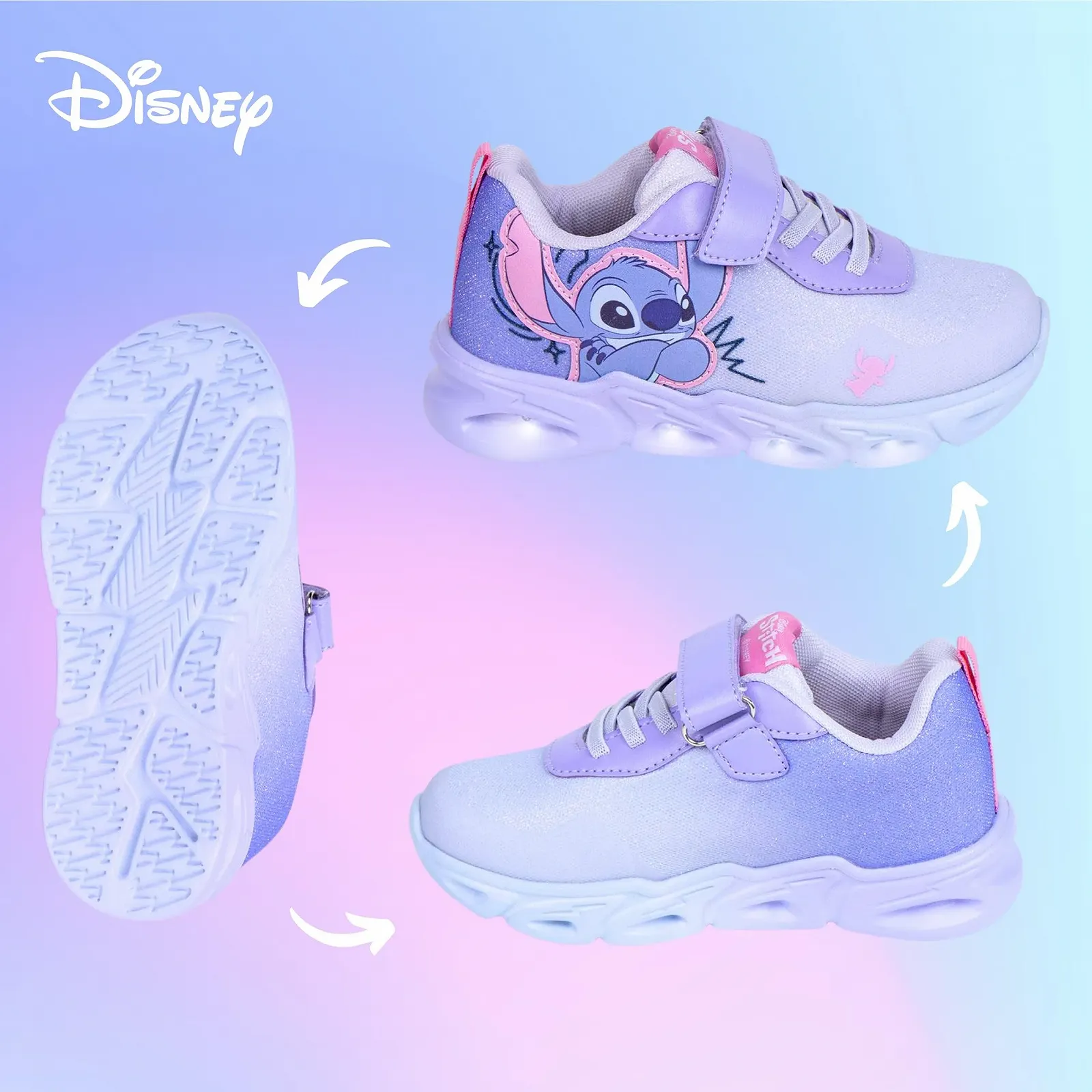 Кроссовки Disney Stitch Низкие С Легкой Подошвой Для Девочек С Подарочной Коробкой UK 8 до 13, фото №4