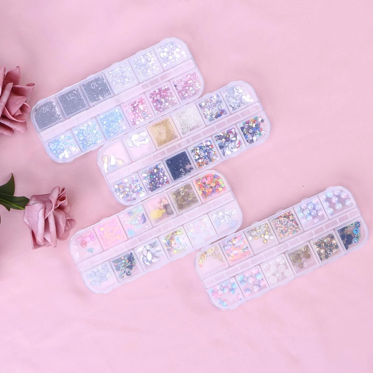 Стразы для ногтей Healvian 8 шт 12 Блестящие украшения для ногтей Кристалл для ногтей Цветные бриллиантовые стразы, фото №3